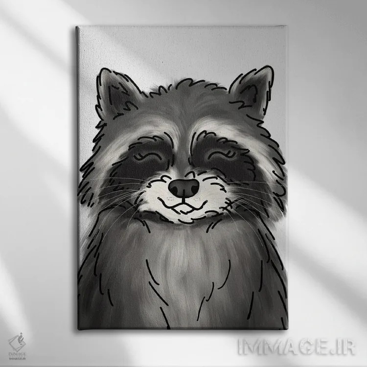 تابلو دکوراتیو راکون اثر کیتی برایانت - نمای روبهرو روی دیوار