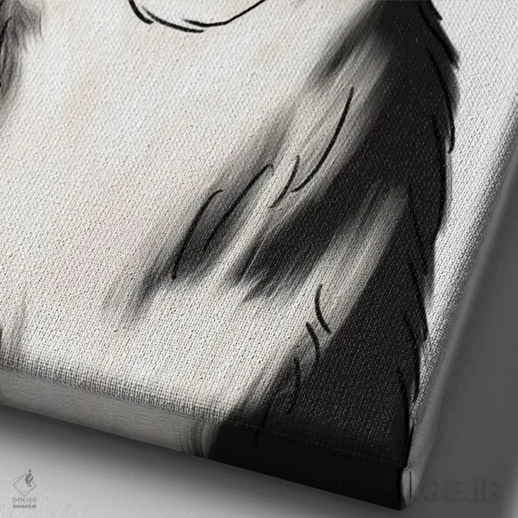 تابلو دکوراتیو گاو با تاج گل اثر کیتی برایانت - نمای نزدیک بافت بوم