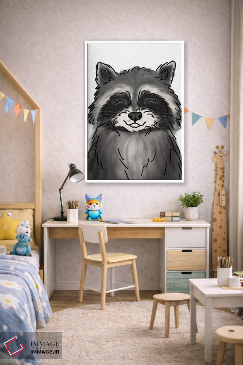 تابلو دکوراتیو راکون اثر کیتی برایانت - D1W