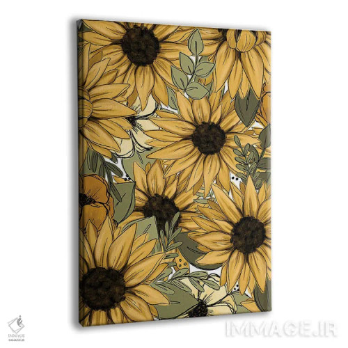 تابلو دکوراتیو گل های آفتابگردان طراحی شده اثر کیتی برایانت - نمای پرسپکتیو محصول