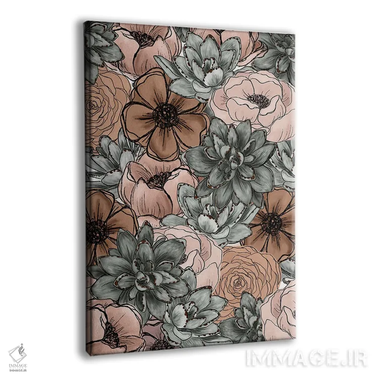 تابلو دکوراتیو گل های ساکولنت نرم اثر کیتی برایانت - نمای پرسپکتیو محصول