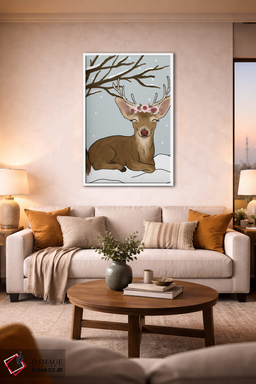 تابلو دکوراتیو گوزن کریسمس اثر کیتی برایانت - D1W