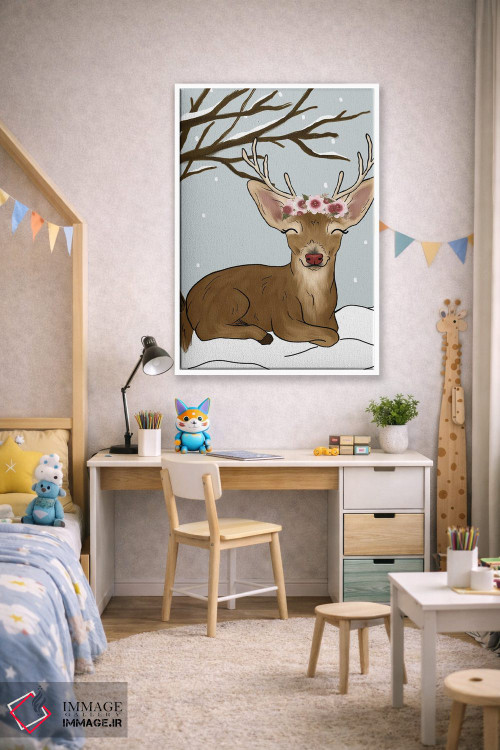 تابلو دکوراتیو گوزن کریسمس اثر کیتی برایانت - D2W