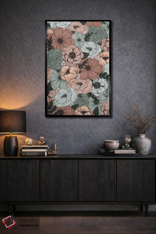 تابلو دکوراتیو گل های هلویی نعنایی اثر کیتی برایانت - D1B