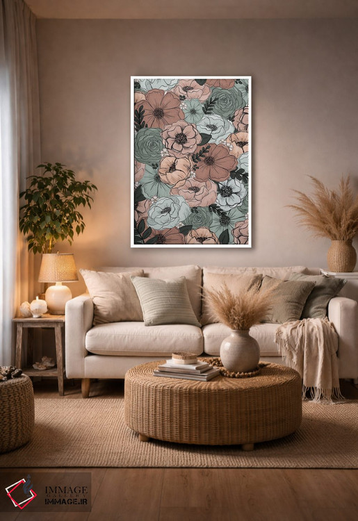 تابلو دکوراتیو گل های هلویی نعنایی اثر کیتی برایانت - D3W