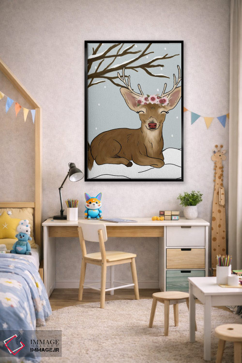 تابلو دکوراتیو گوزن کریسمس اثر کیتی برایانت - D3B