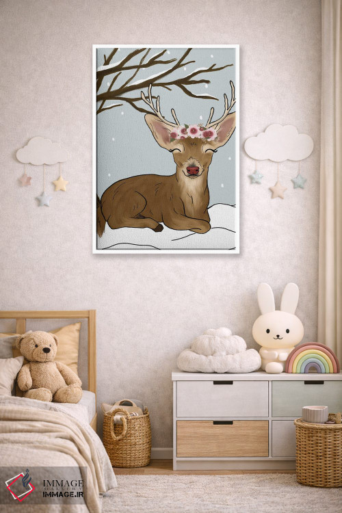 تابلو دکوراتیو گوزن کریسمس اثر کیتی برایانت - D4W