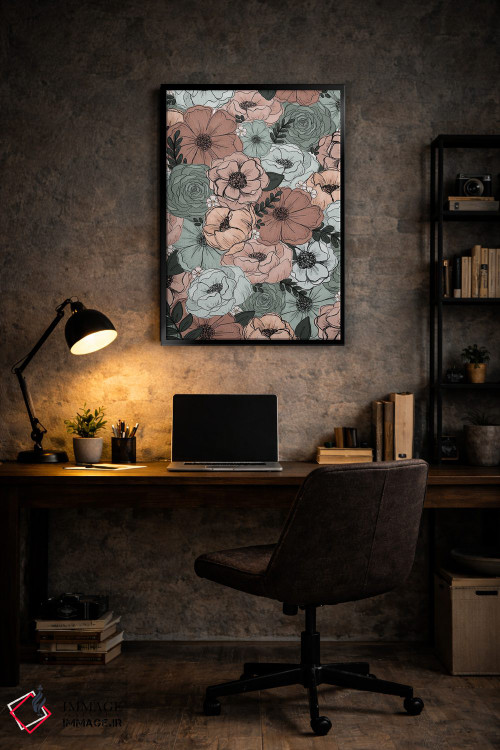 تابلو دکوراتیو گل های هلویی نعنایی اثر کیتی برایانت - D5B