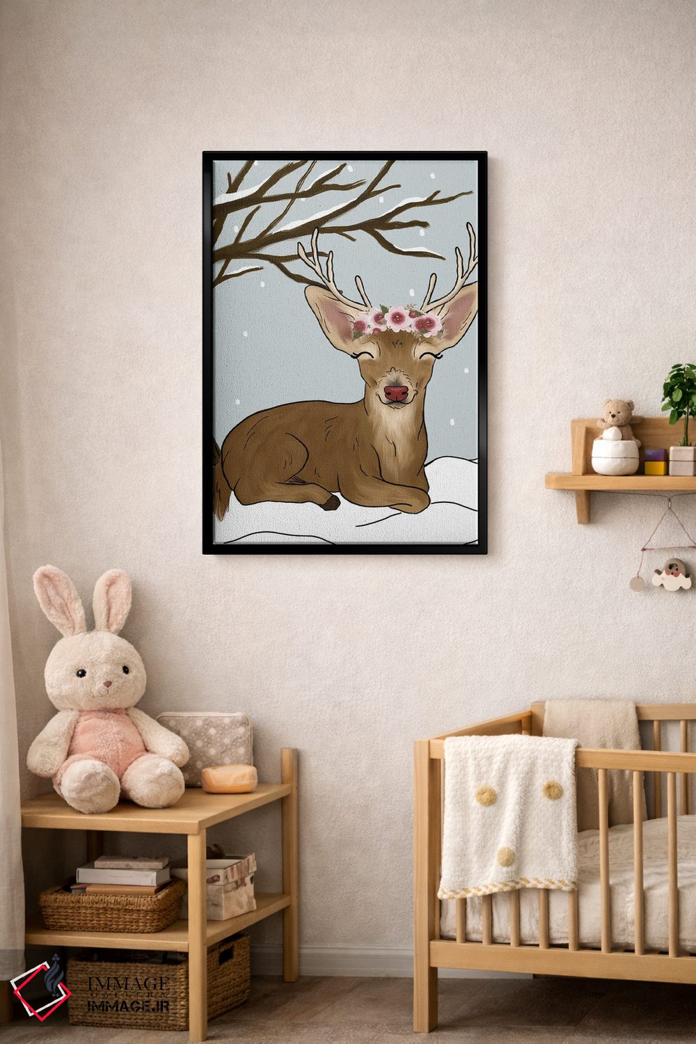 تابلو دکوراتیو گوزن کریسمس اثر کیتی برایانت - D5B