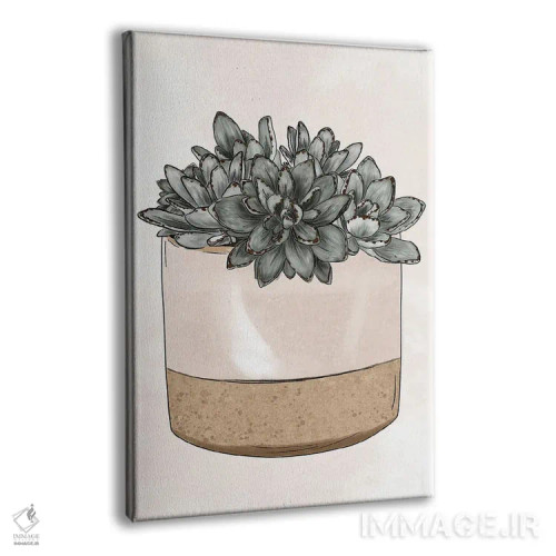 تابلو دکوراتیو ساکولنت های گلدانی اثر کیتی برایانت - نمای پرسپکتیو محصول