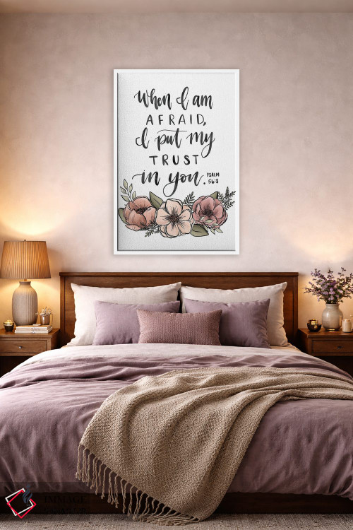 تابلو دکوراتیو گل های مزین به مزامیر ۵۶:۳ اثر کیتی برایانت - D3W