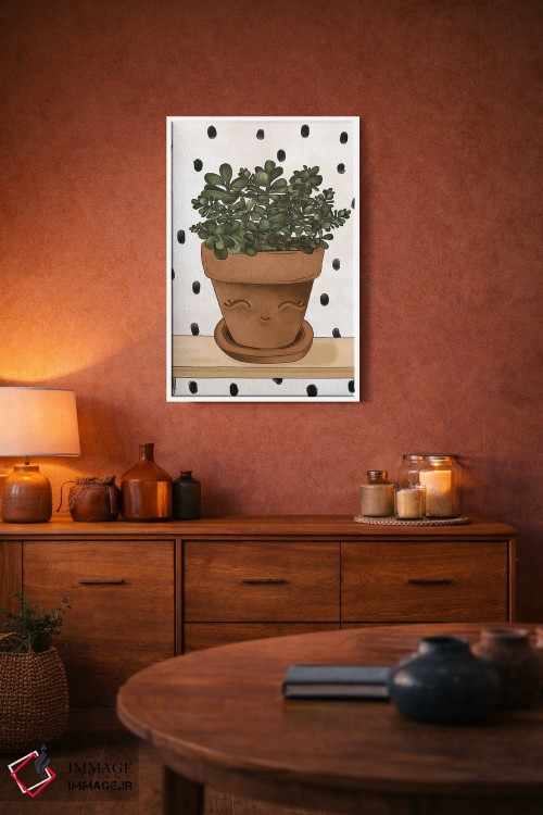 تابلو دکوراتیو گیاه جید خوشحال اثر کیتی برایانت - D3W