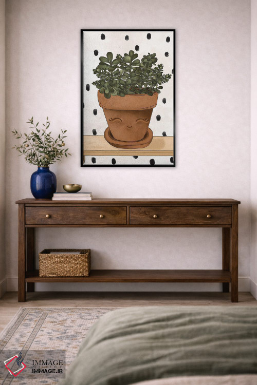 تابلو دکوراتیو گیاه جید خوشحال اثر کیتی برایانت - D4B