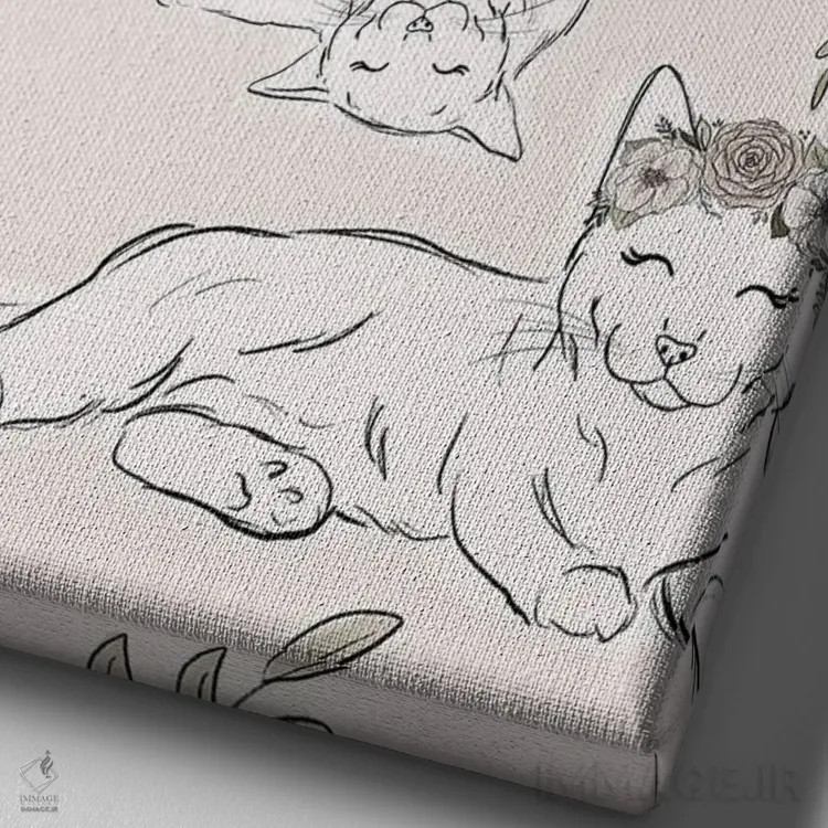 تابلو دکوراتیو گربه ها بهترین آدم ها هستند اثر کیتی برایانت - نمای نزدیک بافت بوم