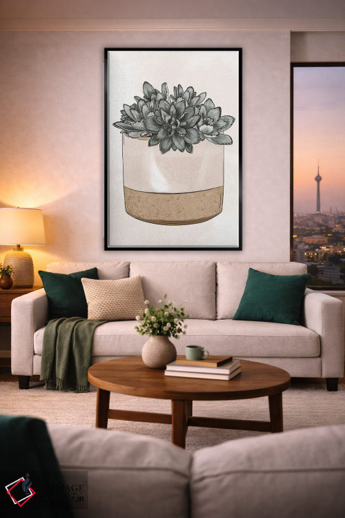 تابلو دکوراتیو ساکولنت های گلدانی اثر کیتی برایانت - D2B