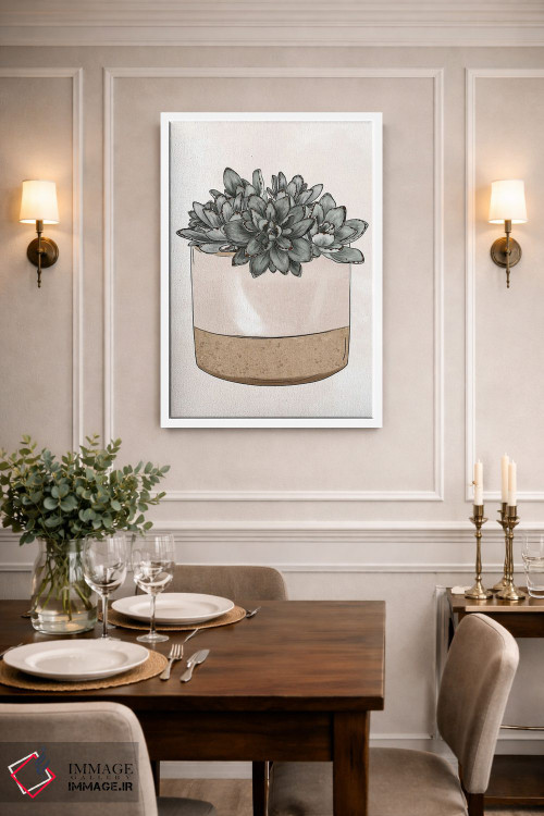 تابلو دکوراتیو ساکولنت های گلدانی اثر کیتی برایانت - D1W