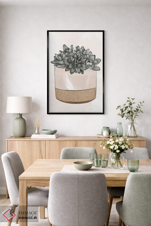تابلو دکوراتیو ساکولنت های گلدانی اثر کیتی برایانت - D6B