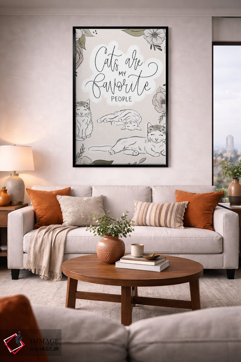 تابلو دکوراتیو گربه ها بهترین آدم ها هستند اثر کیتی برایانت - D3B