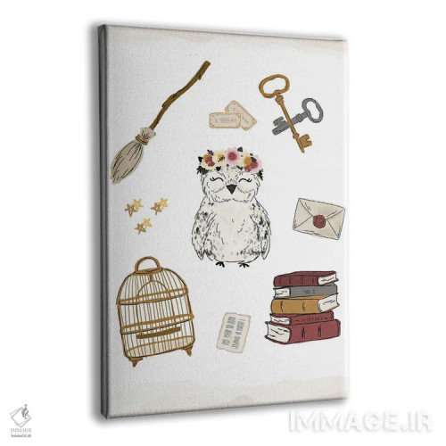 تابلو دکوراتیو جغد جادویی اثر کیتی برایانت - نمای پرسپکتیو محصول