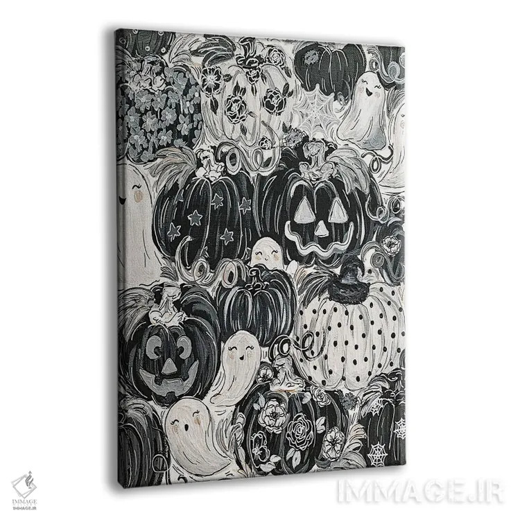 تابلو دکوراتیو کدوهای طرح دار شبح گونه اثر کیتی برایانت - نمای پرسپکتیو محصول