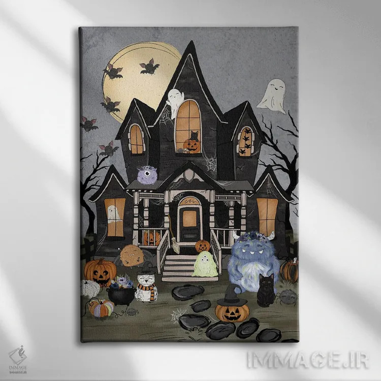 تابلو دکوراتیو دوستان خانه تسخیرشده اثر کیتی برایانت - نمای روبهرو روی دیوار