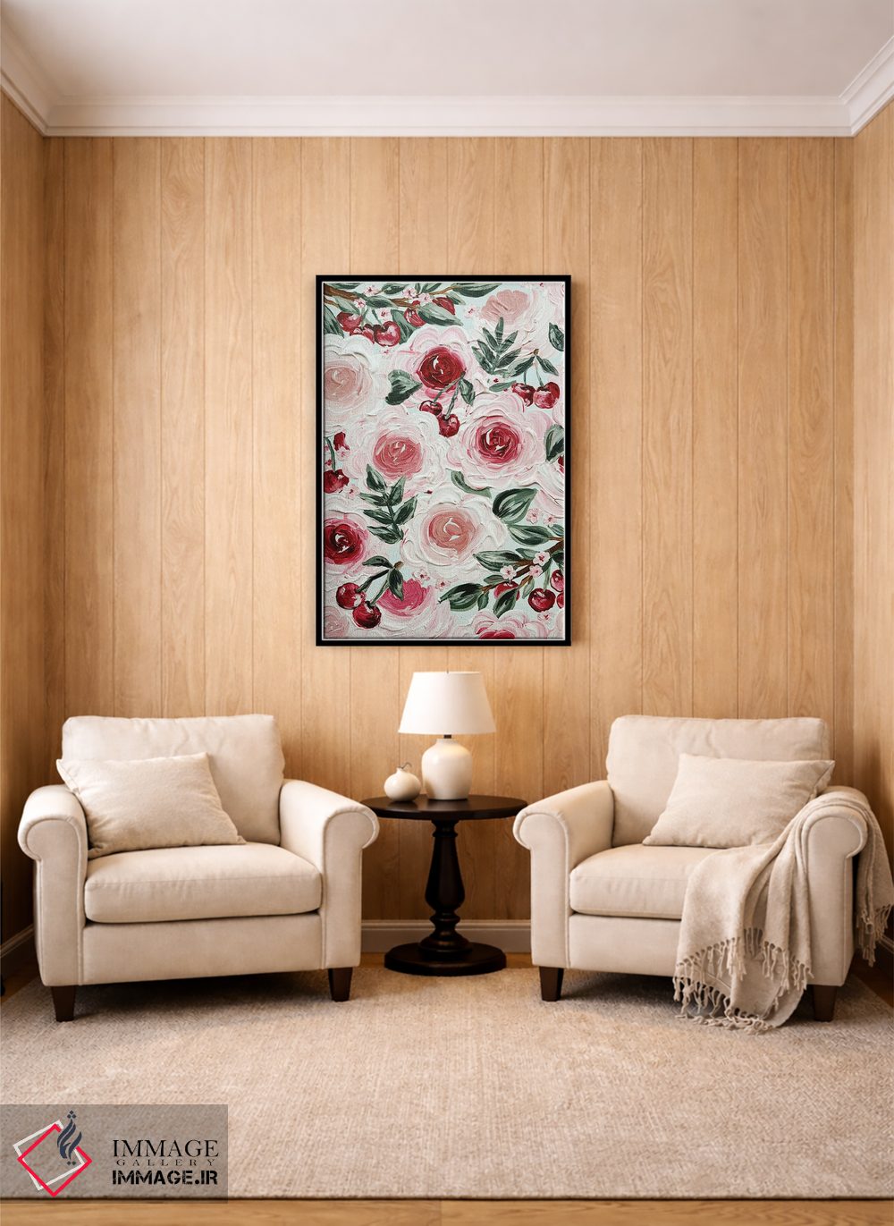 تابلو مدرن گل های گیلاس اثر کیتی برایانت - D4B