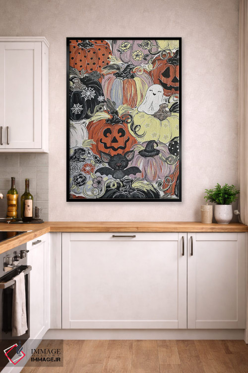 تابلو دکوراتیو کدوهای ترسناک با الگوی خاص اثر کیتی برایانت - D3B