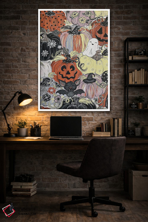 تابلو دکوراتیو کدوهای ترسناک با الگوی خاص اثر کیتی برایانت - D4W