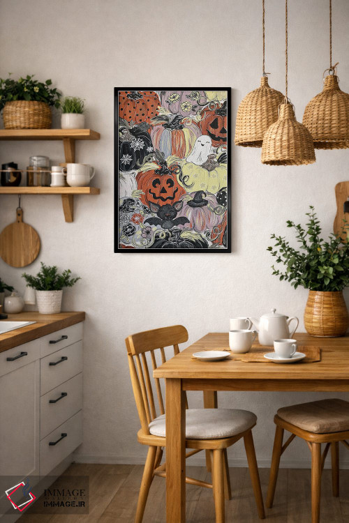 تابلو دکوراتیو کدوهای ترسناک با الگوی خاص اثر کیتی برایانت - D6B