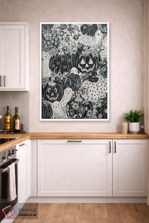 تابلو دکوراتیو کدوهای طرح دار شبح گونه اثر کیتی برایانت - D3W