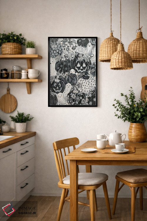 تابلو دکوراتیو کدوهای طرح دار شبح گونه اثر کیتی برایانت - D5B