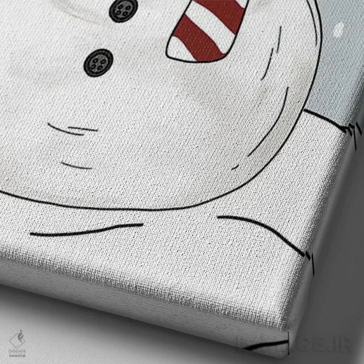 تابلو دکوراتیو آدم برفی کوچولو اثر کیتی برایانت - نمای نزدیک بافت بوم