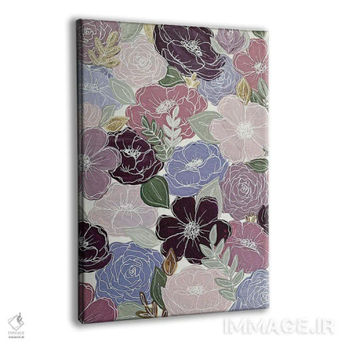 تابلو دکوراتیو گل های بنفش اثر کیتی برایانت - نمای پرسپکتیو محصول