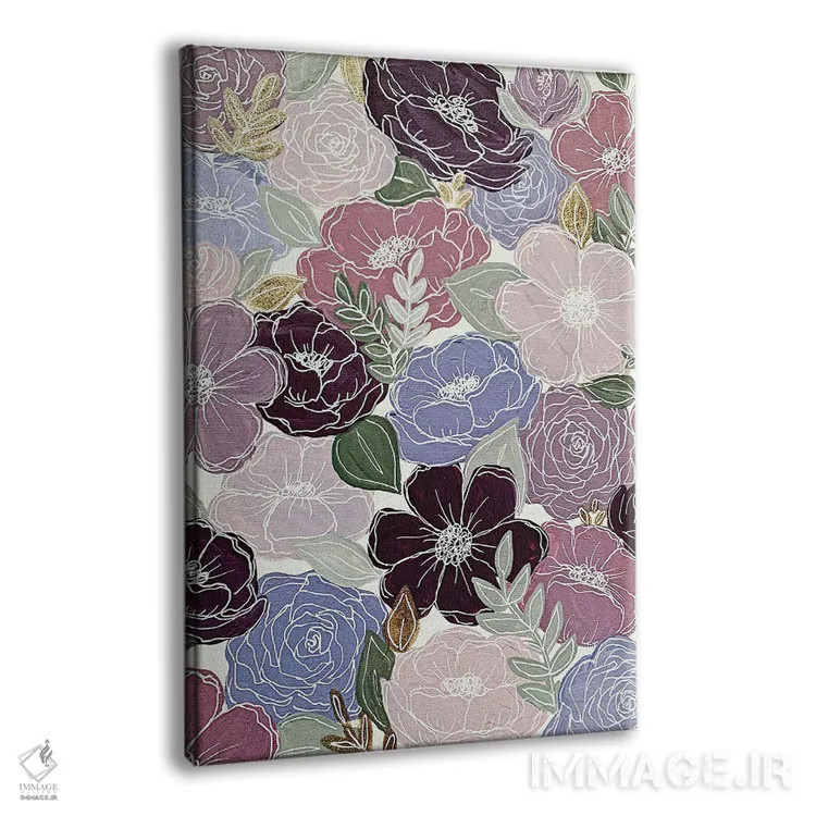 تابلو دکوراتیو گل های بنفش اثر کیتی برایانت - نمای پرسپکتیو محصول