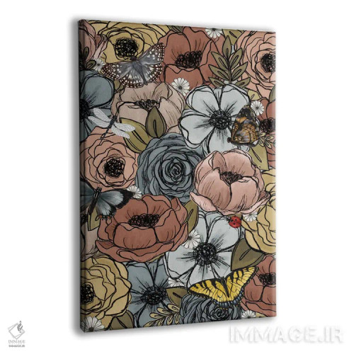 تابلو دکوراتیو کلاژ گل های باغ بهاری اثر کیتی برایانت - نمای پرسپکتیو محصول