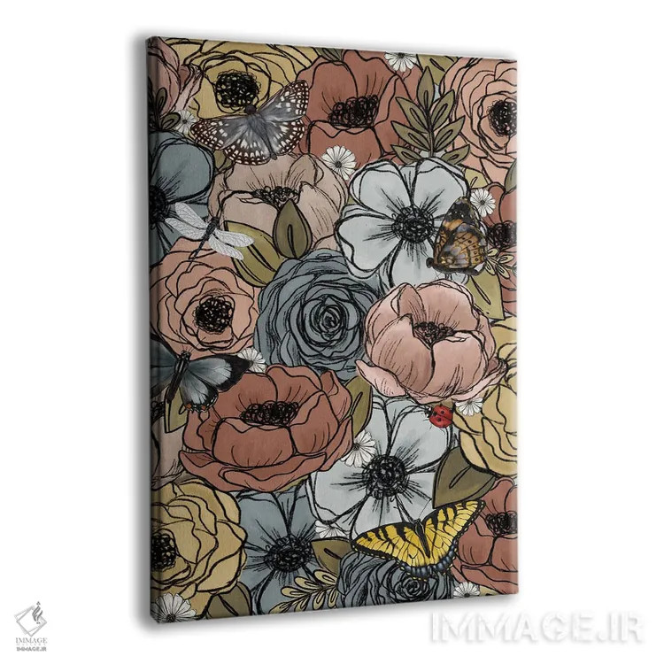 تابلو دکوراتیو کلاژ گل های باغ بهاری اثر کیتی برایانت - نمای پرسپکتیو محصول