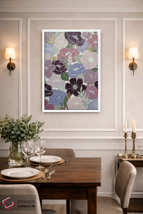 تابلو دکوراتیو گل های بنفش اثر کیتی برایانت - D1W
