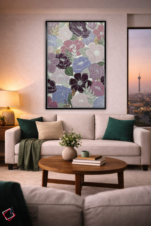 تابلو دکوراتیو گل های بنفش اثر کیتی برایانت - D2B