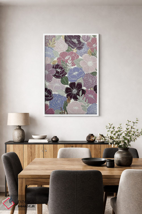 تابلو دکوراتیو گل های بنفش اثر کیتی برایانت - D3W