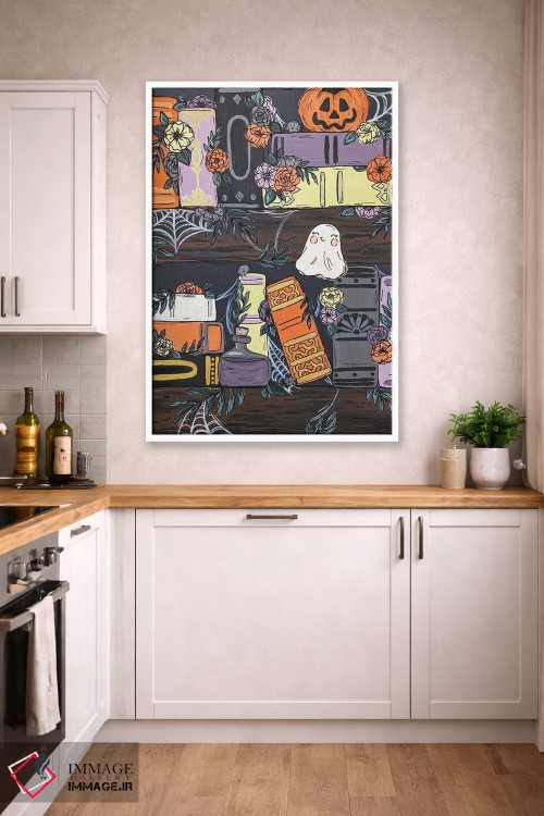 تابلو دکوراتیو قفسه کتاب ترسناک اثر کیتی برایانت - D3W