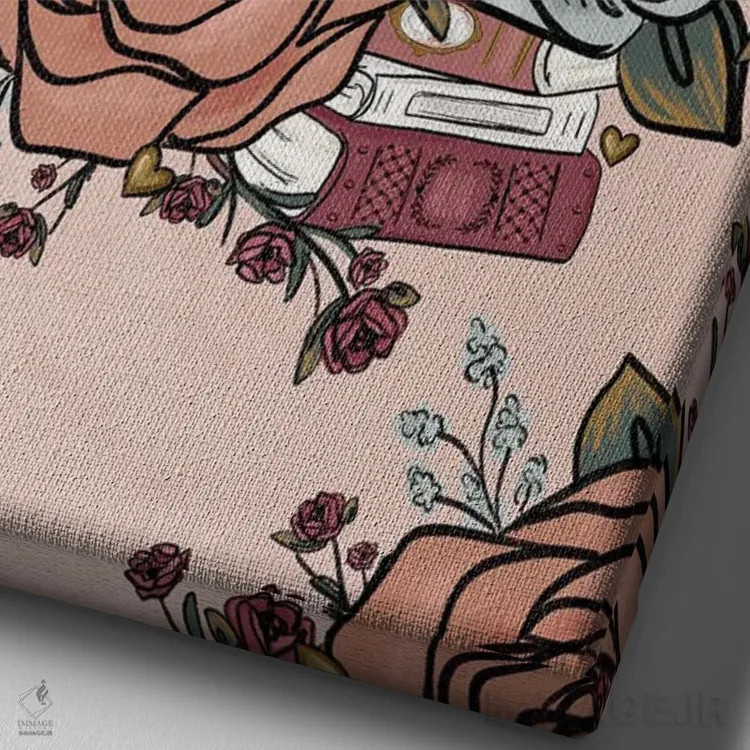 تابلو دکوراتیو گل های داستان عاشقانه اثر کیتی برایانت - نمای نزدیک بافت بوم