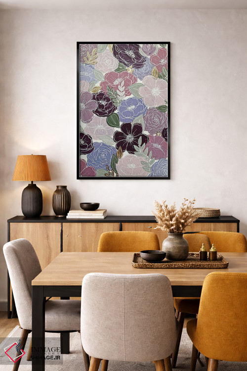 تابلو دکوراتیو گل های بنفش اثر کیتی برایانت - D6B