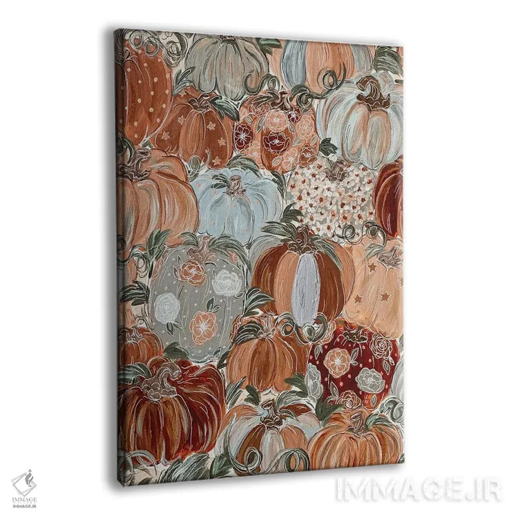 تابلو دکوراتیو گل های کدویی الگودار اثر کیتی برایانت - نمای پرسپکتیو محصول