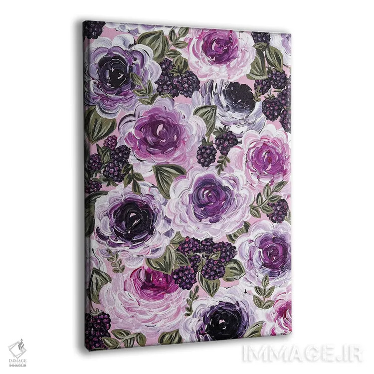 تابلو دکوراتیو گل های تمشکی اثر کیتی برایانت - نمای پرسپکتیو محصول