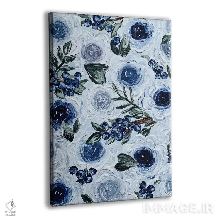 تابلو دکوراتیو گل های بلوبری اثر کیتی برایانت - نمای پرسپکتیو محصول