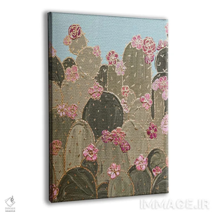تابلو دکوراتیو باغ کاکتوس اثر کیتی برایانت - نمای پرسپکتیو محصول