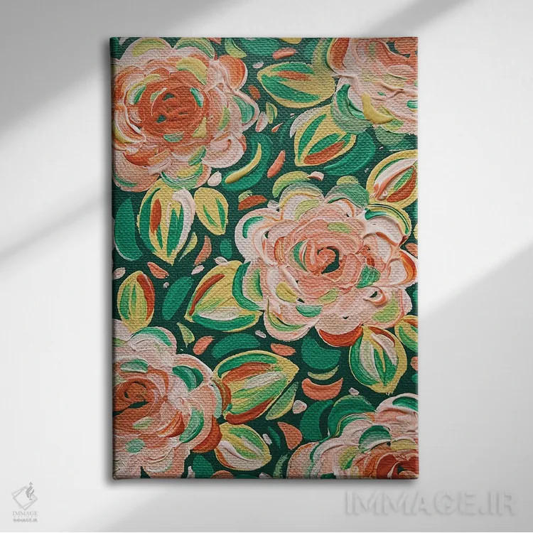تابلو دکوراتیو گل های مرکباتی اثر کیتی برایانت - نمای روبهرو روی دیوار