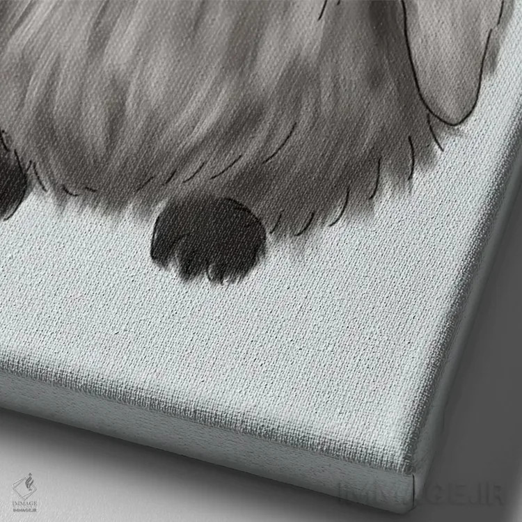 تابلو دکوراتیو پنگوئن نوزاد اثر کیتی برایانت - نمای نزدیک بافت بوم