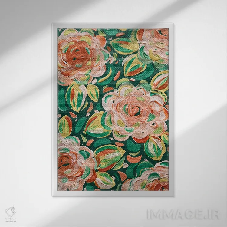 تابلو دکوراتیو گل های مرکباتی اثر کیتی برایانت - نمای قابدار سفید