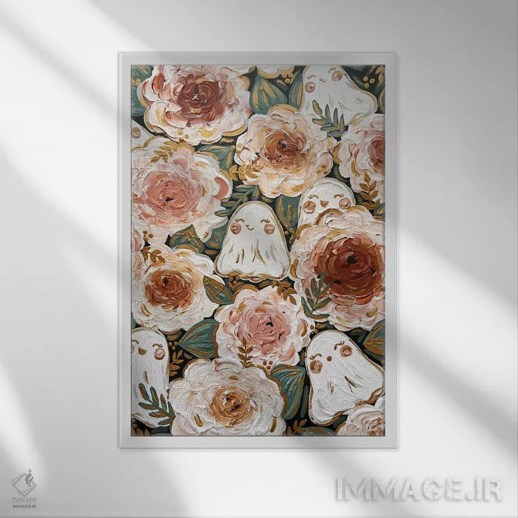 تابلو دکوراتیو ارواح پاییزی اثر کیتی برایانت - نمای قابدار سفید